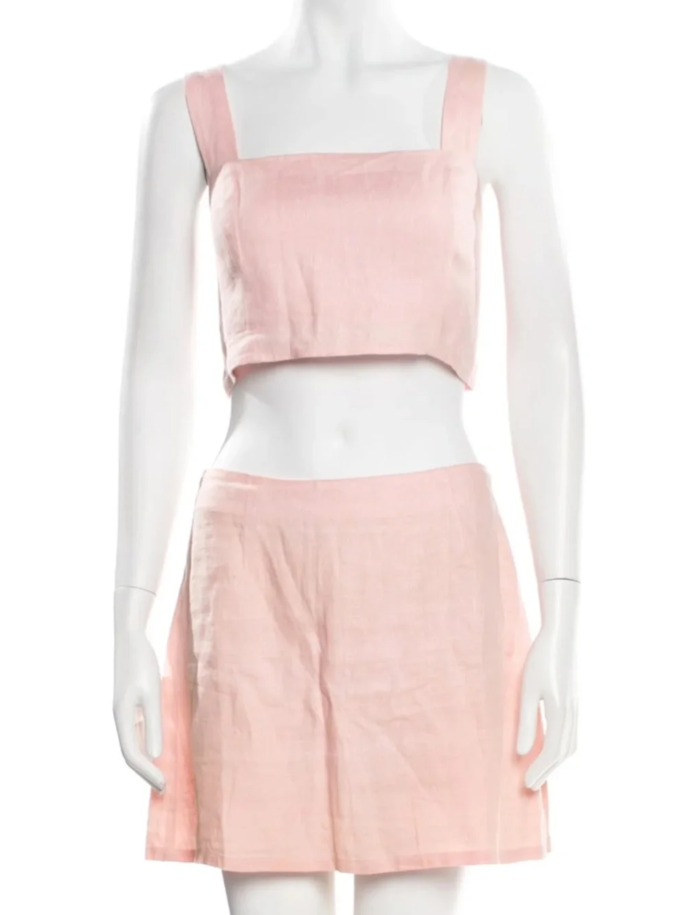 Reformation Linen Skirt Set Pink, Two Piece Set, Size Medium / US 6